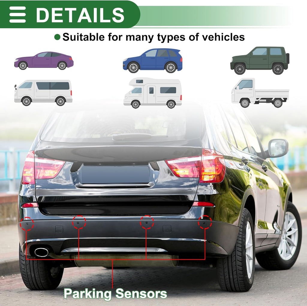 Motoforti Universal Car Auto Vehicle Reverse Backup Radar System Reverse Parking Sensors Alarm Buzzer Reminder Distance Detection Black 2 Parking Sensors