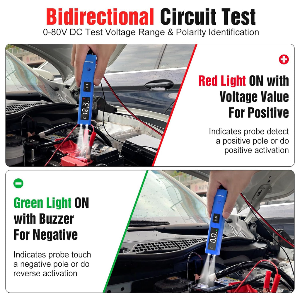 OBDResource Test Light Automotive, Power Circuit Probe Tester, 12V - 24V Car Fuse Tester with Test Light & LCD Display, Automotive Short Circuit Located and Component Activated, Overload Protection