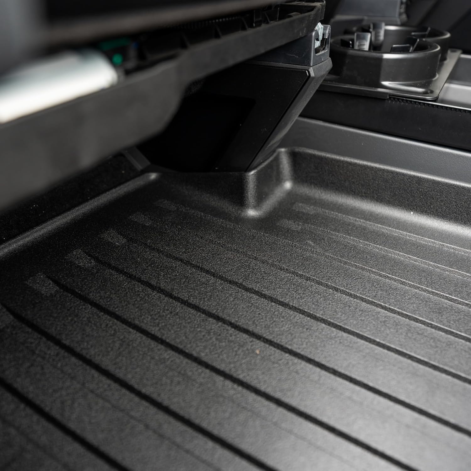 OEDRO Floor Mats Fit for Tesla Cybertruck 2024 2025, TPE All Weather Floor Liners Custom Fit for 2024 Cybertruck Accessories, 1st & 2nd Row Car Mats, Black