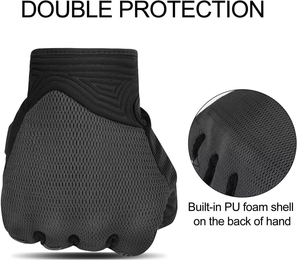 INBIKE Breathable Mesh Motorcycle Gloves for Men/Women, Shell Protection, Reflective, TPR Palm Sliders, Touchscreen Motorbike Gloves for ATV BMX MTB Riding