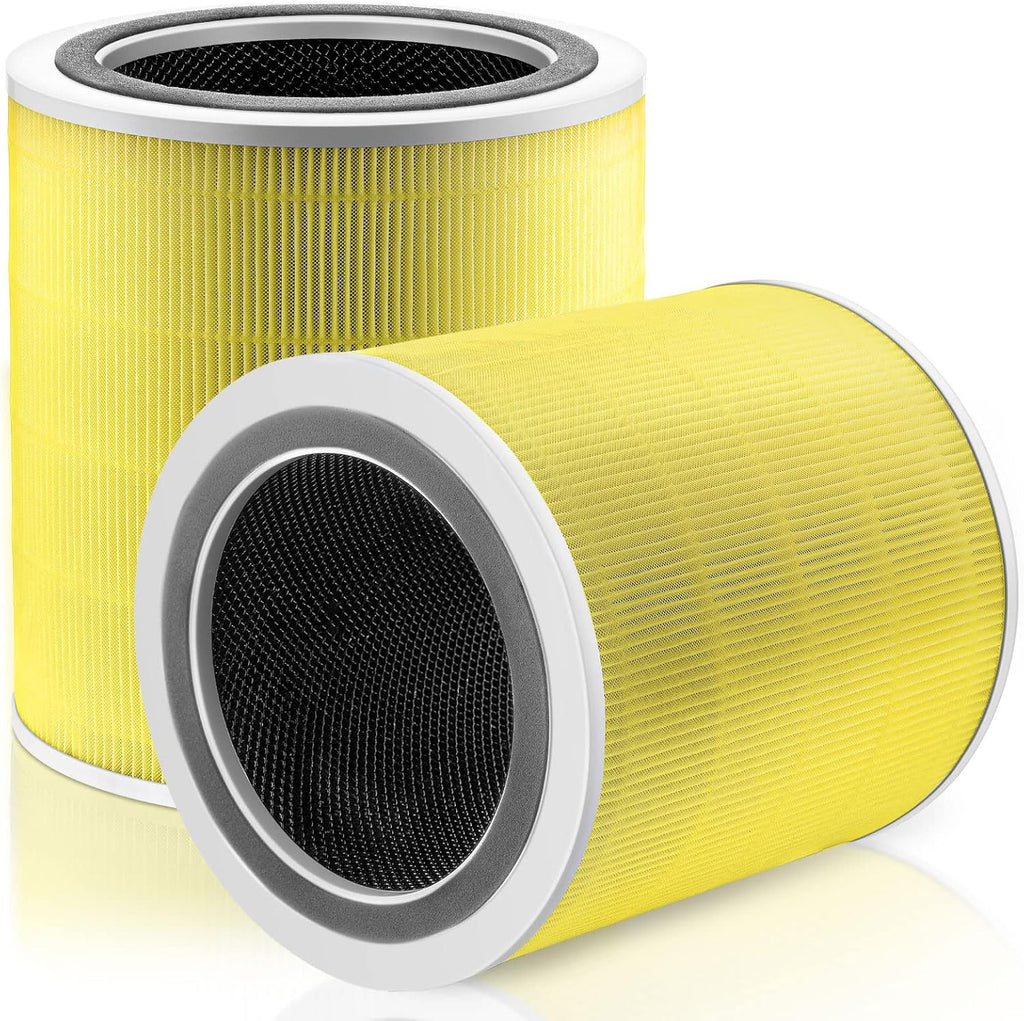 Core 400S Replacement Filter for LEVOIT Core 400S Smart WiFi Air Purifie-r, Core 400S-RF-PA (LRF-C401-YUS), 3-in-1 H13 True HEPA Activated Carbon Pre-Filter, 2 Pack, Yellow