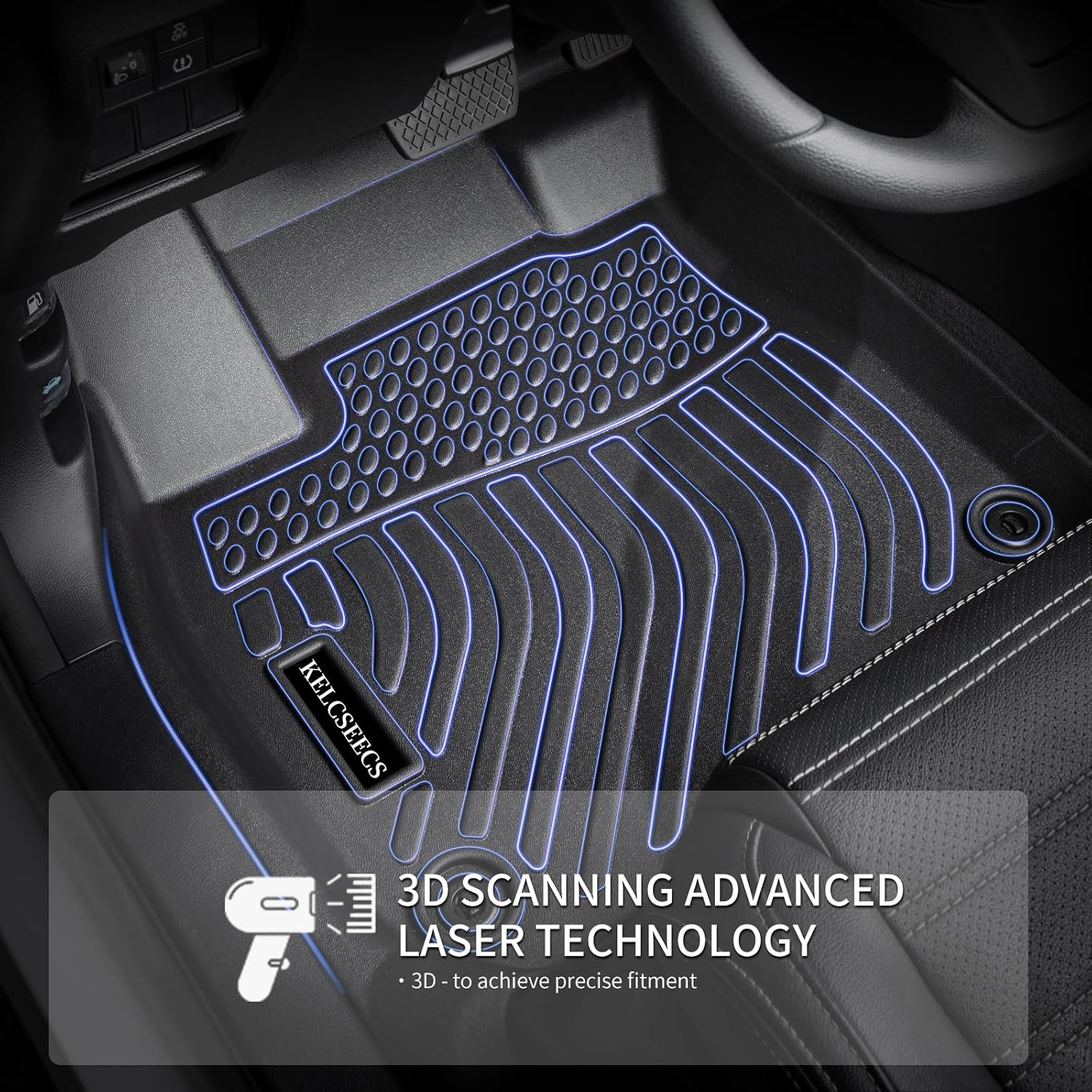 KELCSEECS Floor Mats Custom for 2003 2004 2005 2006 2007 2008 Corolla Sedan Waterproof Car Mats All-Weather Guard Floor Liners Automotive for Front and Rear Row Corolla Accessories Black