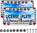 License Plate Frames Black, White, and Red License Plate Frame All You Need is Love and a Dog Universal Aluminum Car Accessory 2 Pack with Screw Covers Set