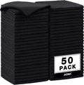 AIDEA Microfiber Cleaning Cloth Black 50PK, Microfiber Towels for Cars, Premium Car Cloths, Dusting Cloth Lint Free Cleaning Rags for SUVs, House, Kitchen, Window, Workshops,12×12"