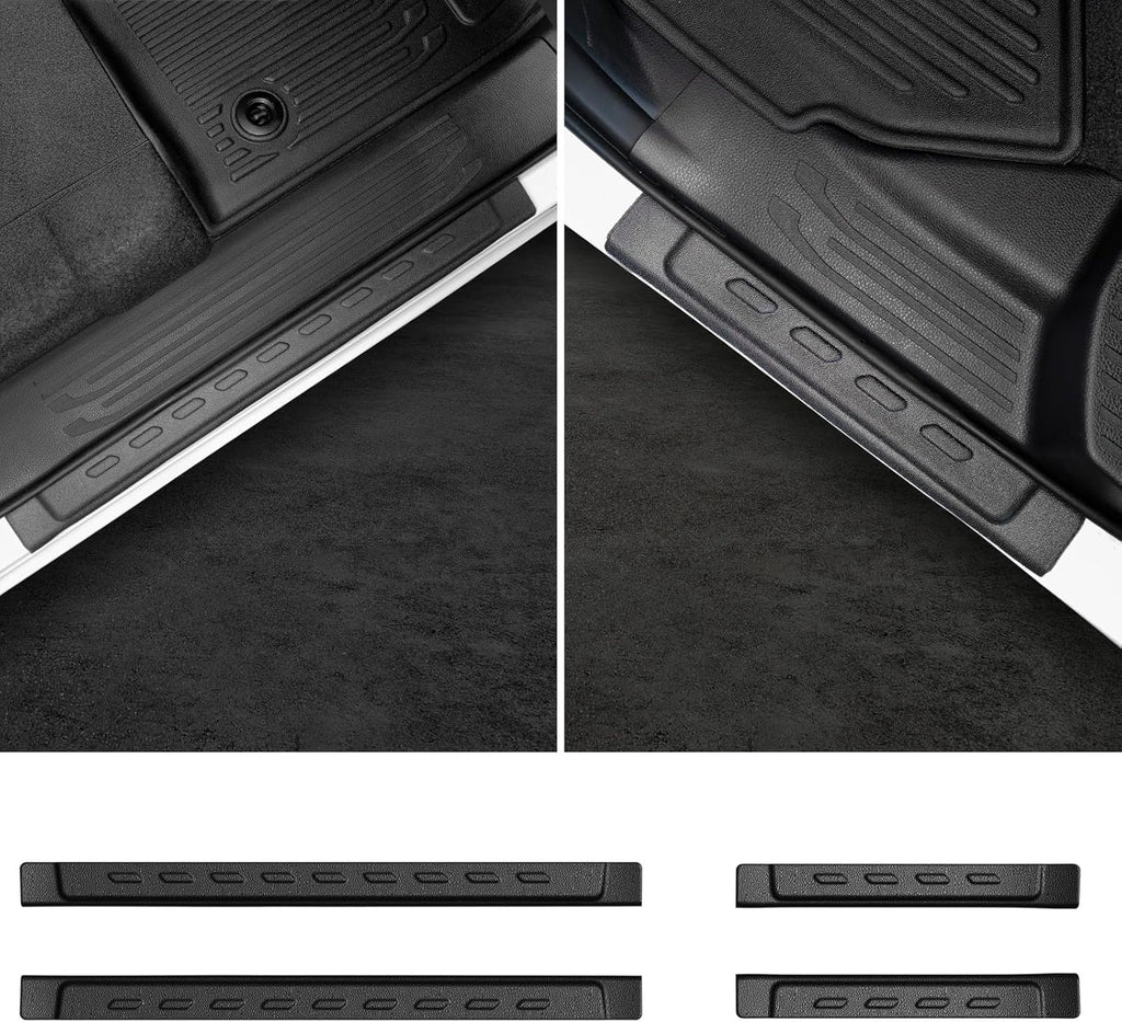 Floor Mats Set for 2025 Toyota 4Runner Fuel 5-Seater, Full Coverage All Weather TPE Car Mats with Cargo Mat & Trunk Backrest Protectors & 4 Door Sill Guards