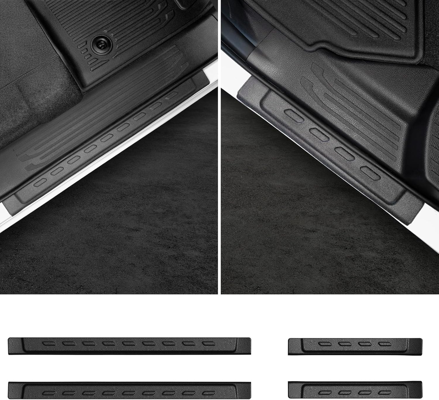Floor Mats Set for 2025 Toyota 4Runner Fuel 5-Seater, Full Coverage All Weather TPE Car Mats with Cargo Mat & Trunk Backrest Protectors & 4 Door Sill Guards