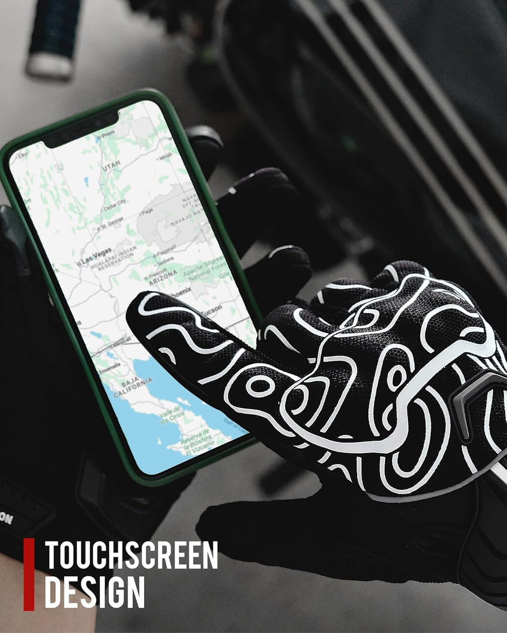BORLENI Motorcycle Gloves Motorbike Glove Full Finger Knuckle Protection Padding Touch Screen for Women Men