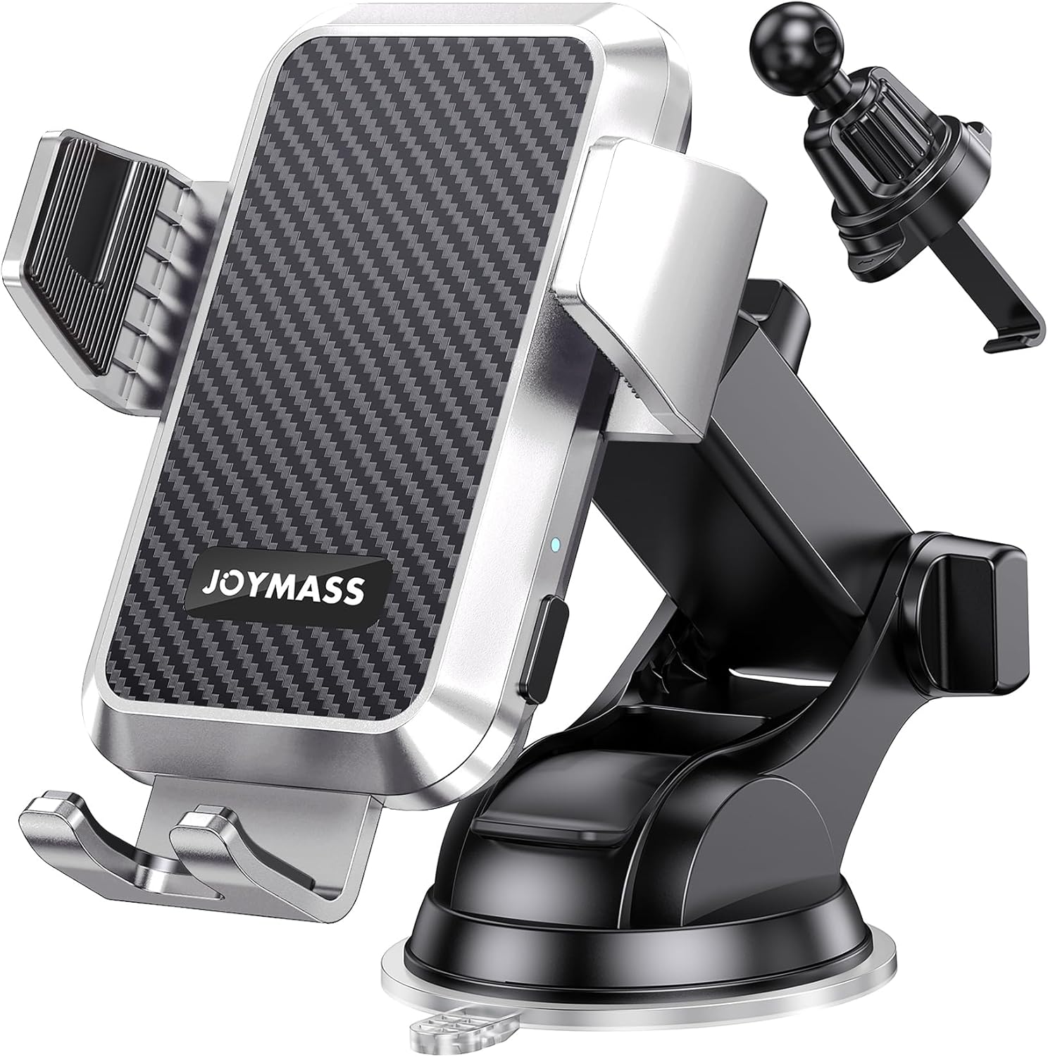 Wireless Car Charger, Phone Holders for Your Car, 15W Auto Clamping Phone Mount Car Accessories for iPhone 16 15 14 13 12 Mini Pro Max, Samsung Galaxy S24 Ultra S23 S22+ Note 20, etc - Silver