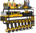 Power Tool Organizer-7 Drill Holder Wall Mount, Garage Organization Storage, 3 Layer Heavy Duty Metal Power Tool Rack,Garage Tool Organizer with Screwdriver Plier Hammer Holder, Men Dad Gifts