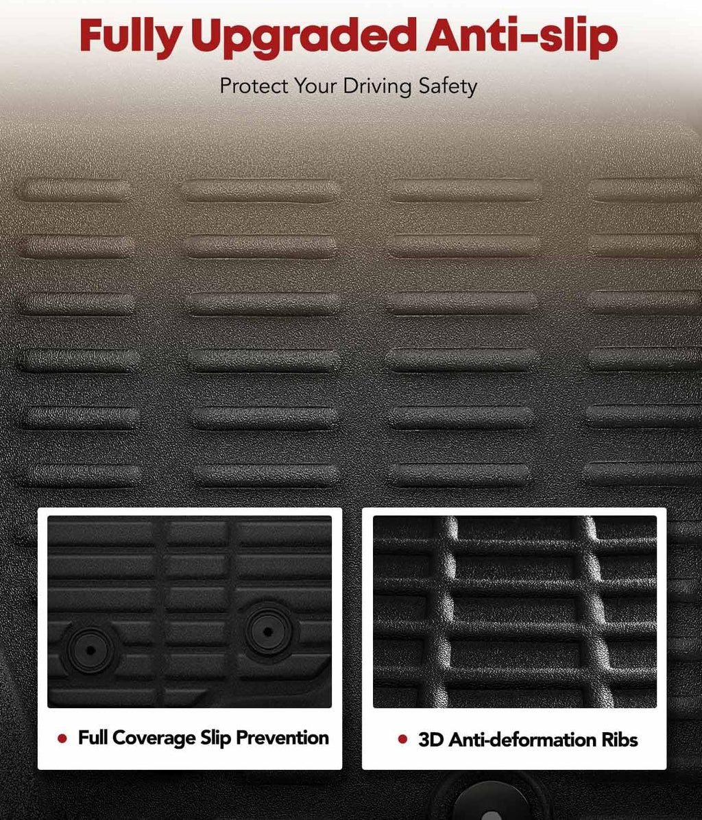 YHTAUTO Automotive All Weather Floor Mats Compatible with Toyota RAV4 2006-2012 5 Seats, Without 3rd Row Seat, Car Mats Custom Fit TPE Floor Liners Front & Back Seat, Black, Set of 3