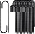 12 Inch Rebar Stakes 50 Pack J Hook Ground Stakes Heavy Duty Chain Link Fence Stakes Galvanized Anchors Metal Tent Stakes for Wire Fencing Concrete Forming Trampolines Camping Canopies Shed Swing