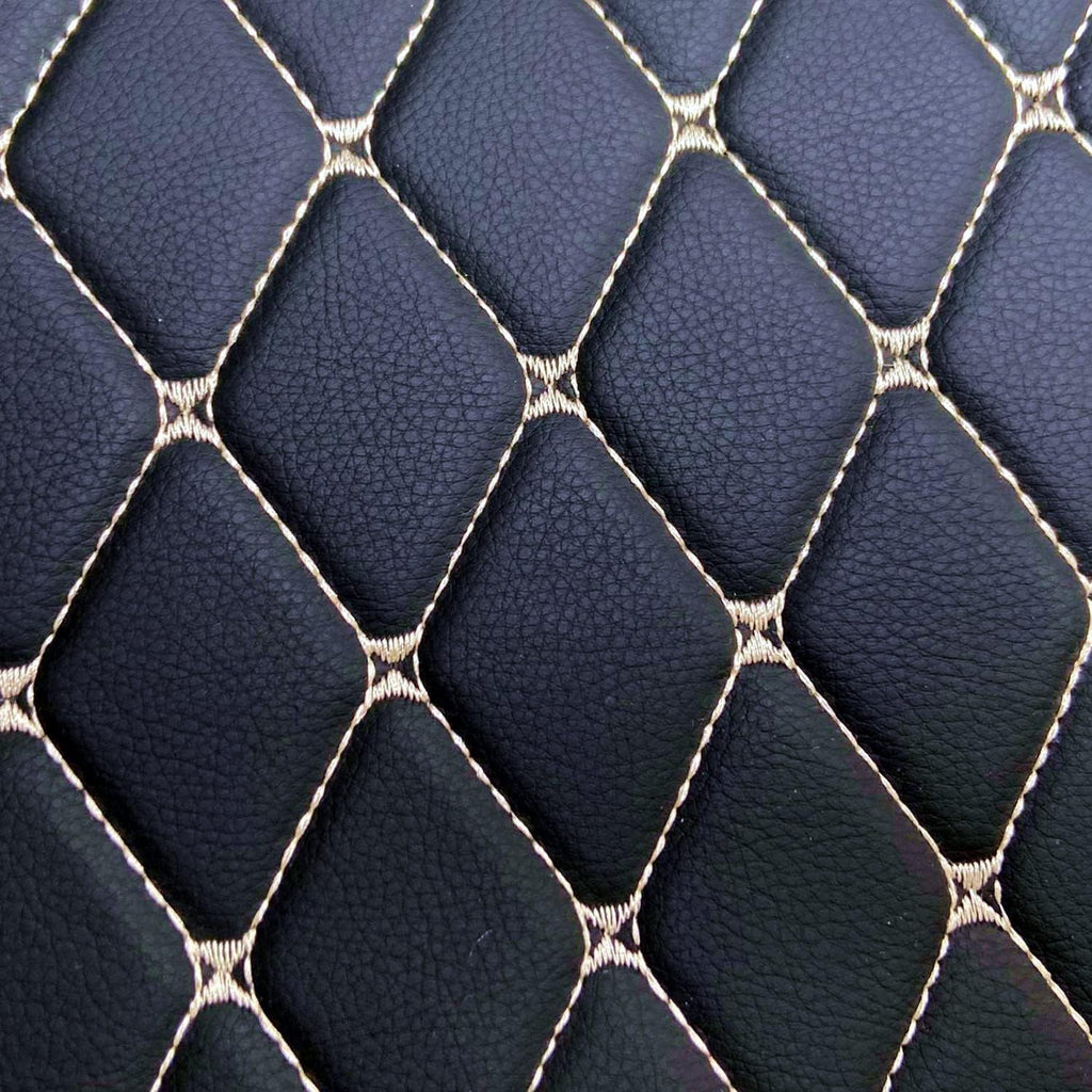 Custom All-Weather Protection Luxury Leather Floor Mats for Cars SUVs Trucks According Anti-Slip Leather Floor mats ﻿ (Black Beige)