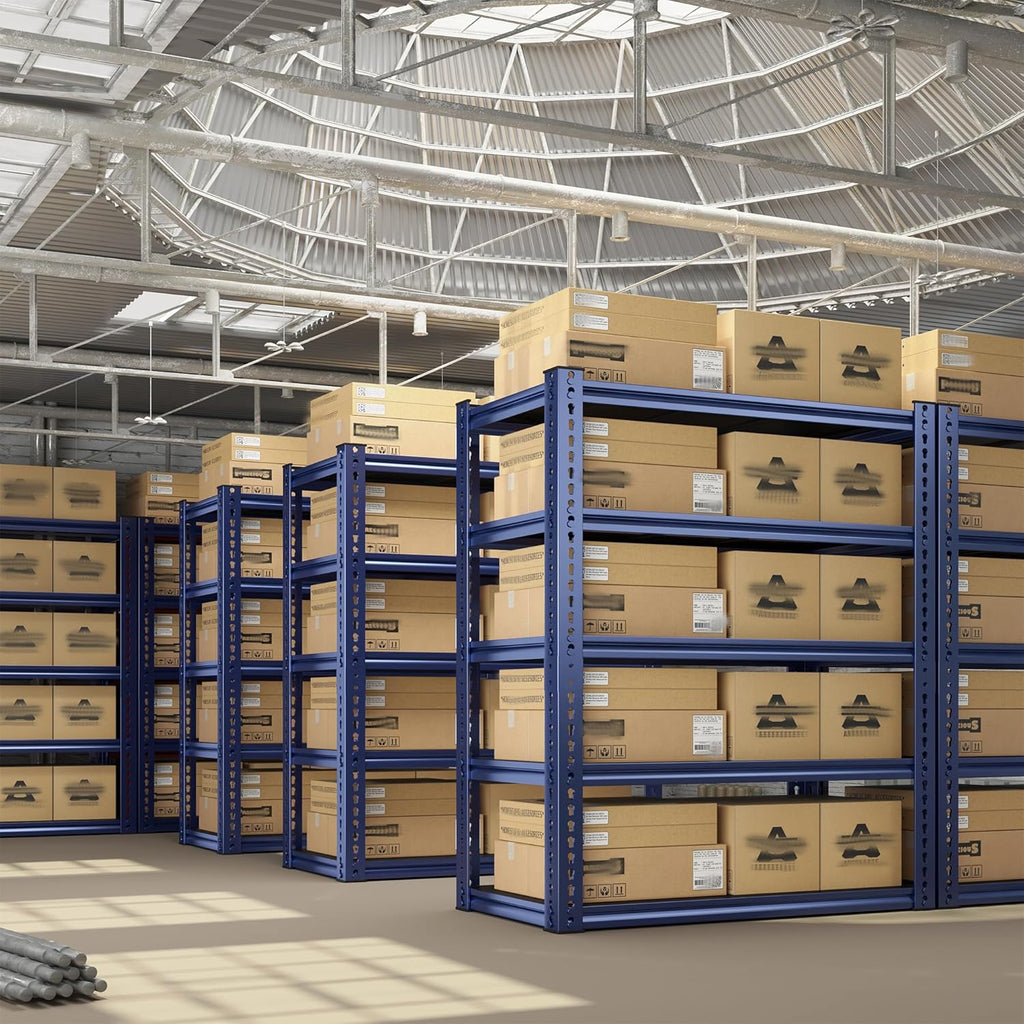 REIBII Garage Shelving 72" H Storage Shelves Sturdy Metal Shelves Heavy Duty 5 Tier Metal Shelving for Kitchen Closet Basement Warehouse 72" H x 32" W x 17.1" D Blue