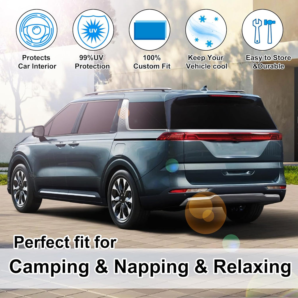TINGLU Window Shades for Kia Carnival 2022 2023 2024 2025 Accessories Car Side Full Windows Rear Triangular Windshield Sun Shade Sun UV Rays & Privacy Protection for Camping,Napping,and Relaxing 8PCS