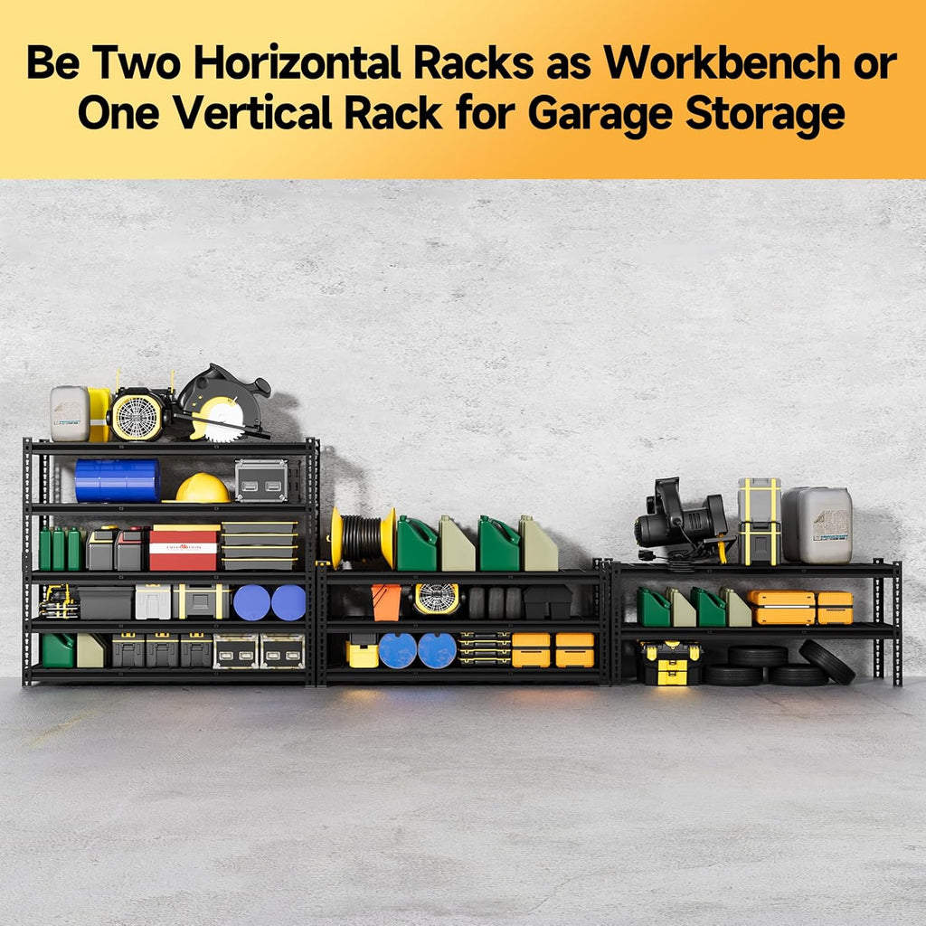 5-Tier 60" W X 20" D X 72" H Storage Shelves 2500LBS Metal Garage Shelving Adjustable Storage Shelf Metal Racks with Shelves Heavy Duty Shelving Units and Storage Utility Shelf