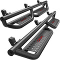 OEDRO All-Steel Build Running Boards Compatible with 2018-2025 Jeep Wrangler JL 4 Door, Bolt-on Side Steps with Leaf Shaped Design, Black Powder Coated Nerf Bar