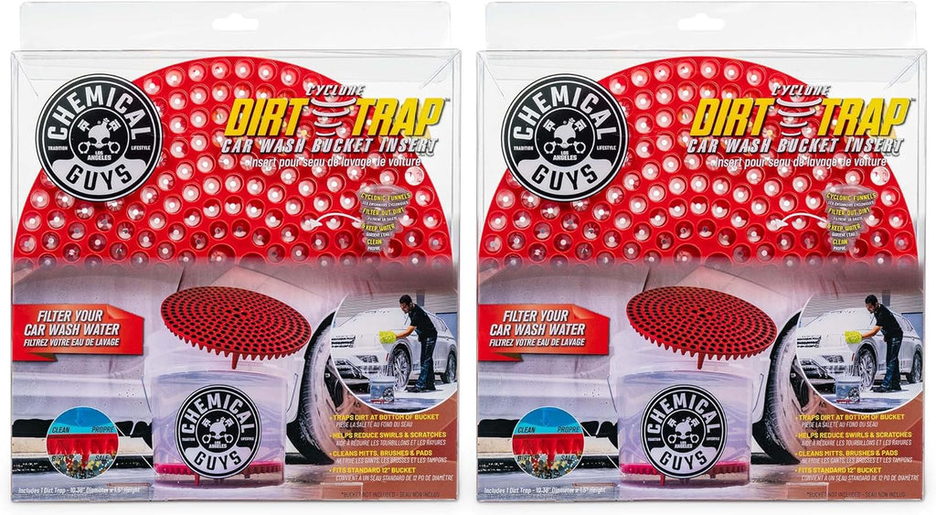 Chemical Guys Cyclone Dirt Trap Car Wash Bucket Insert Red Color (2 Pack)