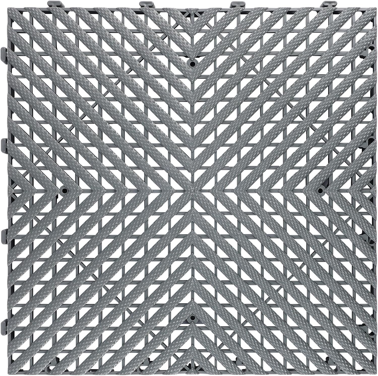 Interlocking Garage Floor Tiles - 0.79in,Vented, Self-Draining, Non-Slip Flooring, Modular, Virgin Polypropylene, Ideal for Garages, Patios, Basements, Decks -51.6 sq ft (Grey, 30PCS)