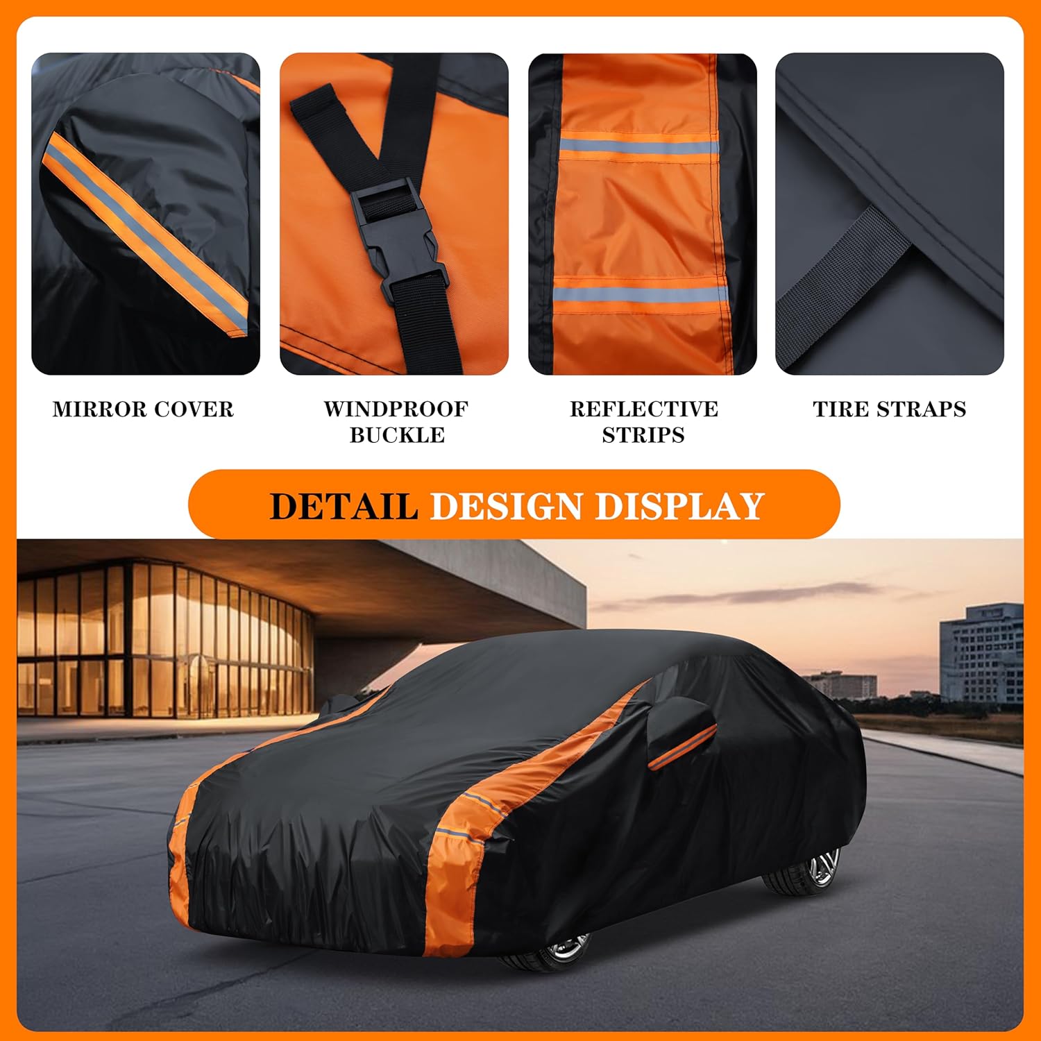 in Full Exterior Car Cover, Waterproof，UV Resistant, Dustproof, and Snowproof Fit Coupe Audi R8,Chevrolet Corvette,Ford Mustang,Dodge Challenger/Charger etc.Size Chart C3