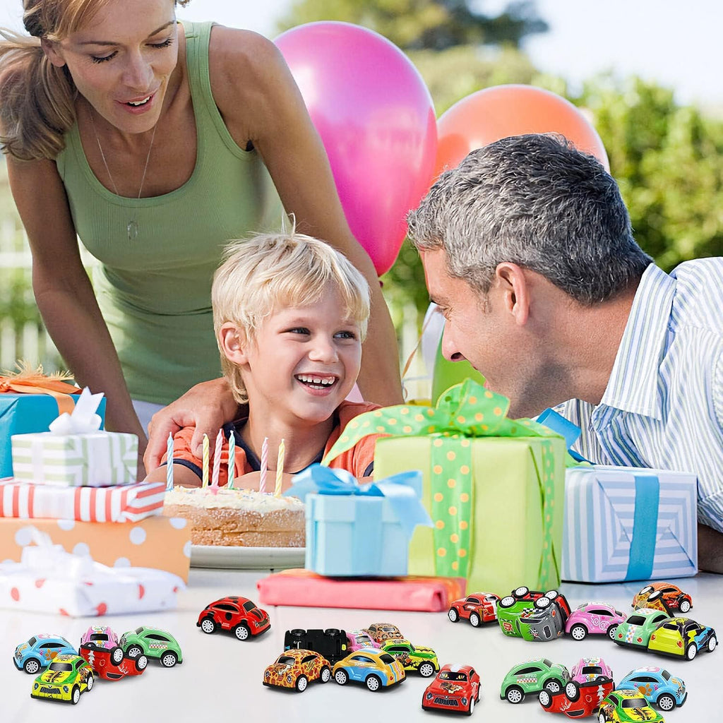 Vileafy 30 Pull Back Cars for Kids – Bulk Mini Cars Treasure Box Toys for Classroom, Goodie Bag Stuffers, Carnival Prizes, Party Favors for Kids 3-5