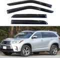 KPY Window Visor Compatible with Toyota Highlander 2014-2019, 4PC Rain Guard Side Window Vent Deflectors Tape-On Mugen Style, 2014 2015 2016 2017 2018 2019