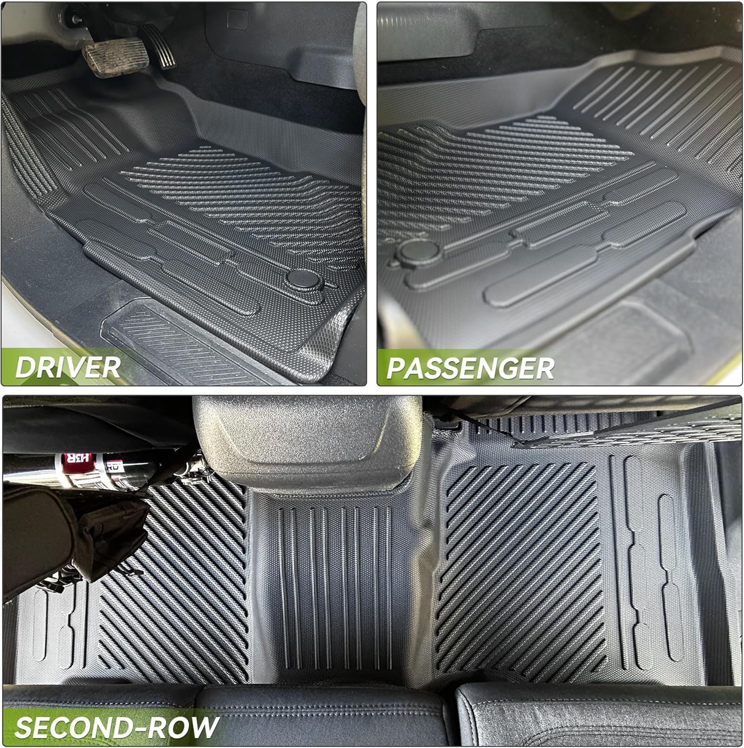 AUTOSAVER88 Floor Mats & Cargo Liner Fit for Toyota Highlander 7 Seats W/O Subwoofer 2025-2020, All Weather Floor Liners 3 Row Trunk Mat with Backrest Mat Car Mats Full Set Accessories, Black