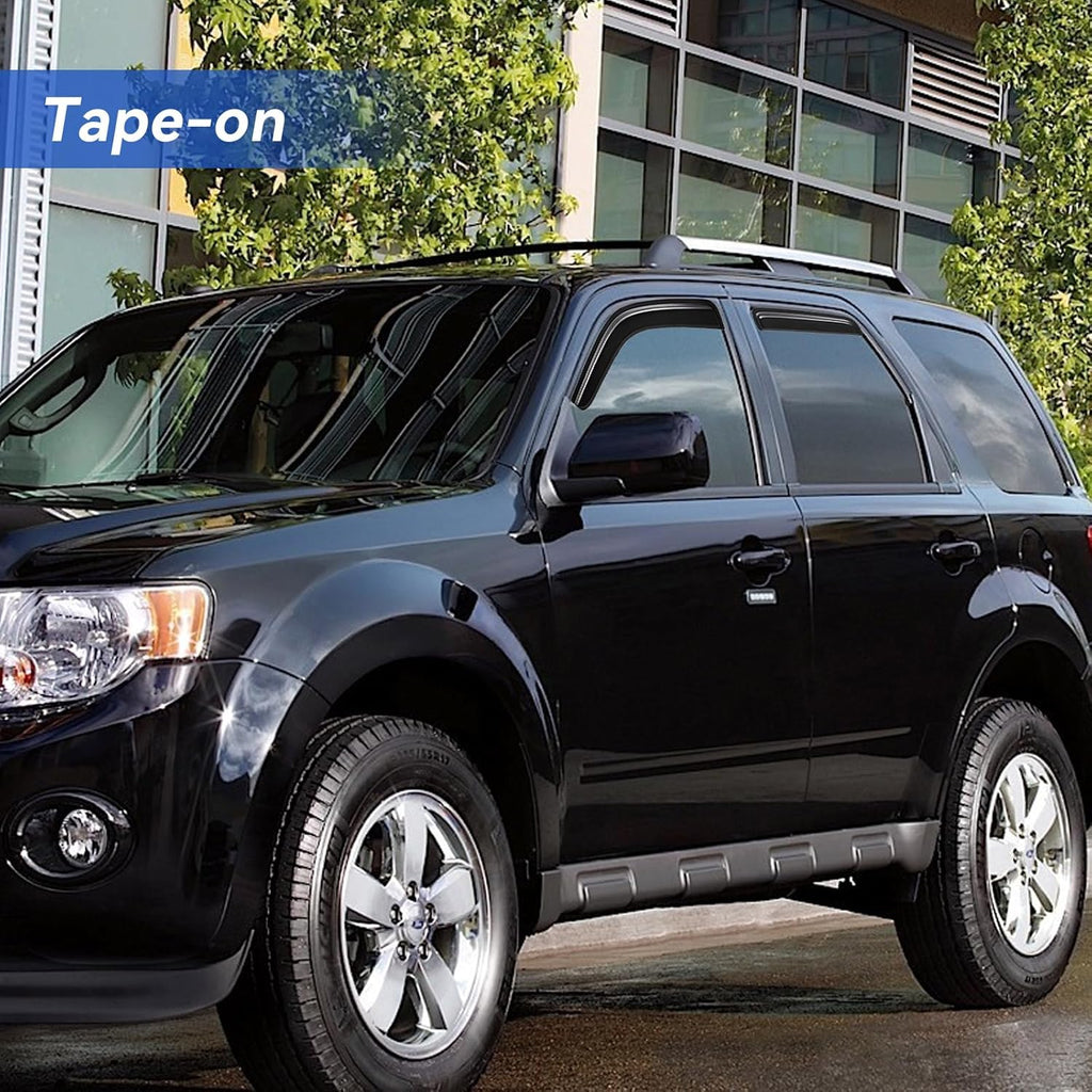 Window Visors Rain Guards Shield for 2001-2012 Ford Escape, Out-Channel Window Vent Wind Deflectors Visors Shades for 2005-2012 Ford Escape Hybrid, 2008-2012 Mazda Tribute, 2005-2011 Mercury Mainer