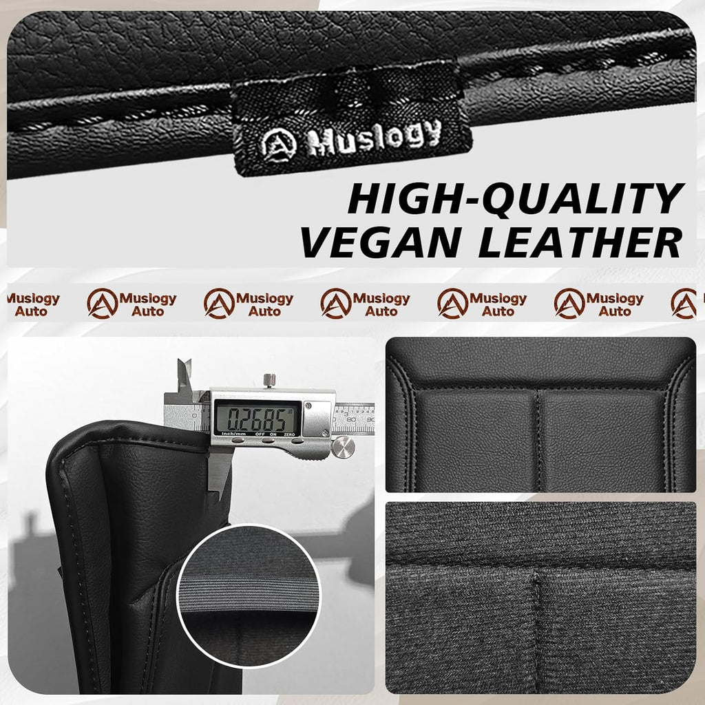 Muslogy Center Console Armrest Cover Compatible with Ford F-150 F150 2009-2014 Comfort Armrest Pad Arm Rest Cushion Vegan Leather Protector Regular Thick(Bucket Seat ONLY)