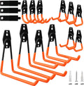 Garage Tool Storage Wall Hook Assortment Set: 15PCS Heavy Duty Large Hanger Garden Tool Organizer Ladder Bike Rack Yard Tool Holder Shed Shovel Metal Screw Organization Bicycle Steel Bracket