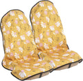 Car Seat Cover Protector Front Seats,for Gym Workout,Running,Swimming,Beach and Hiking,Waterproof Sweat Towel Bucket Seat Covers for Cars SUV Trucks (Chamomile and Yellow, 2Pcs)
