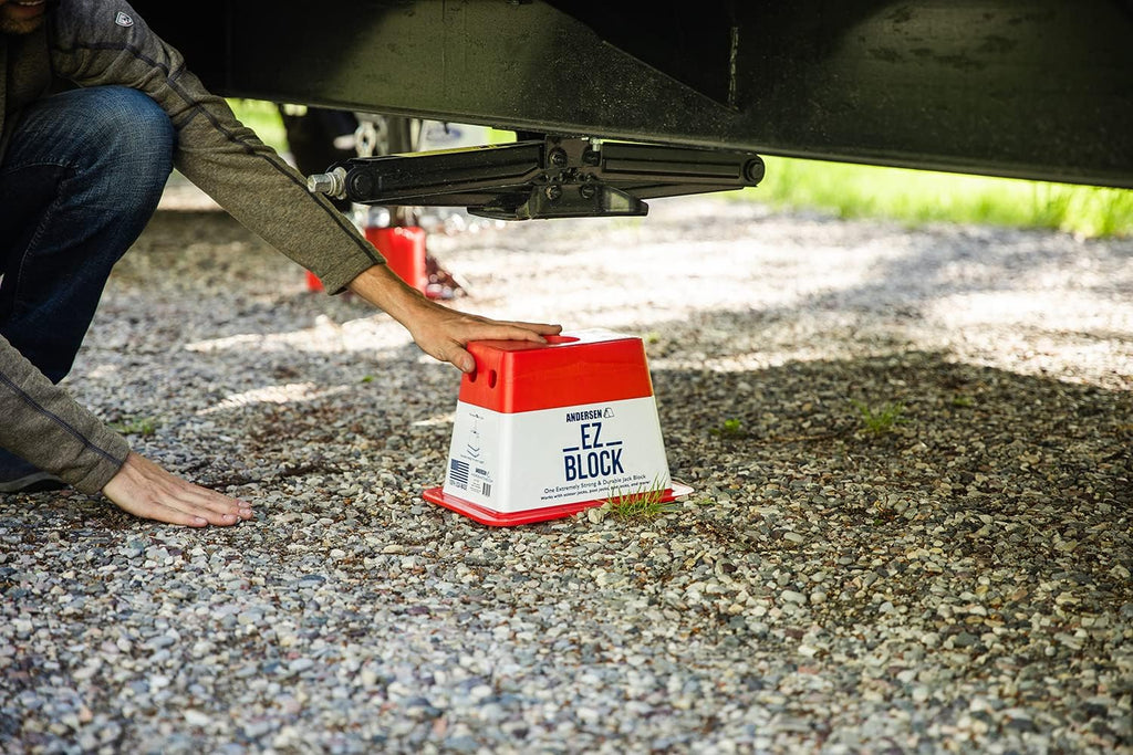 ANDERSEN HITCHES | RV & Trailer Accessories | 2-Pack Trailer EZ Jack Blocks | Leveling System | RV Stabilizer Stands | Heavy Duty Camper Leveler | 3621