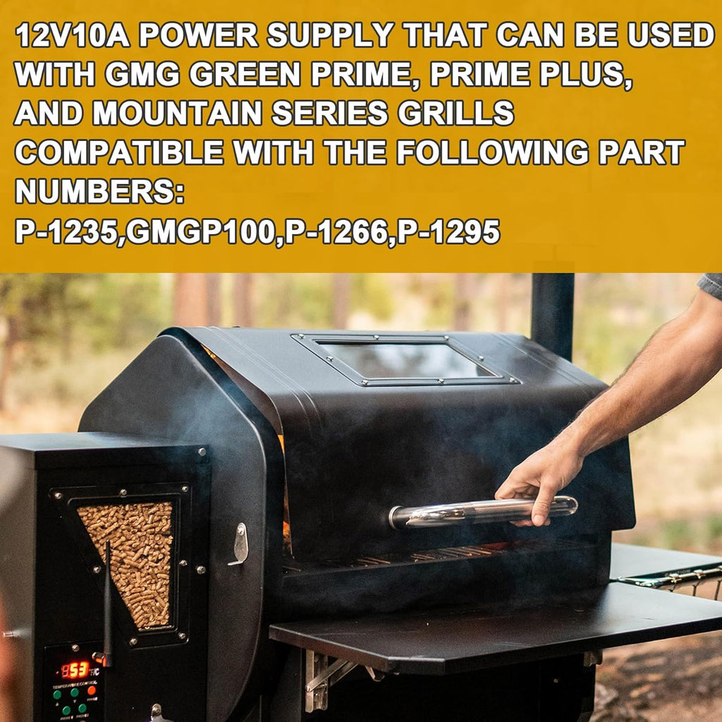 12V 10A Car Cigarette Lighter Power Adapter - Compatible with GMG Davy Crockett, Trek, Ledge, Peak Grills - Fits GMGADP10A GMG-ADP10A Models - Replacement Cord P-1266 P-1295 P-1283 P-1235