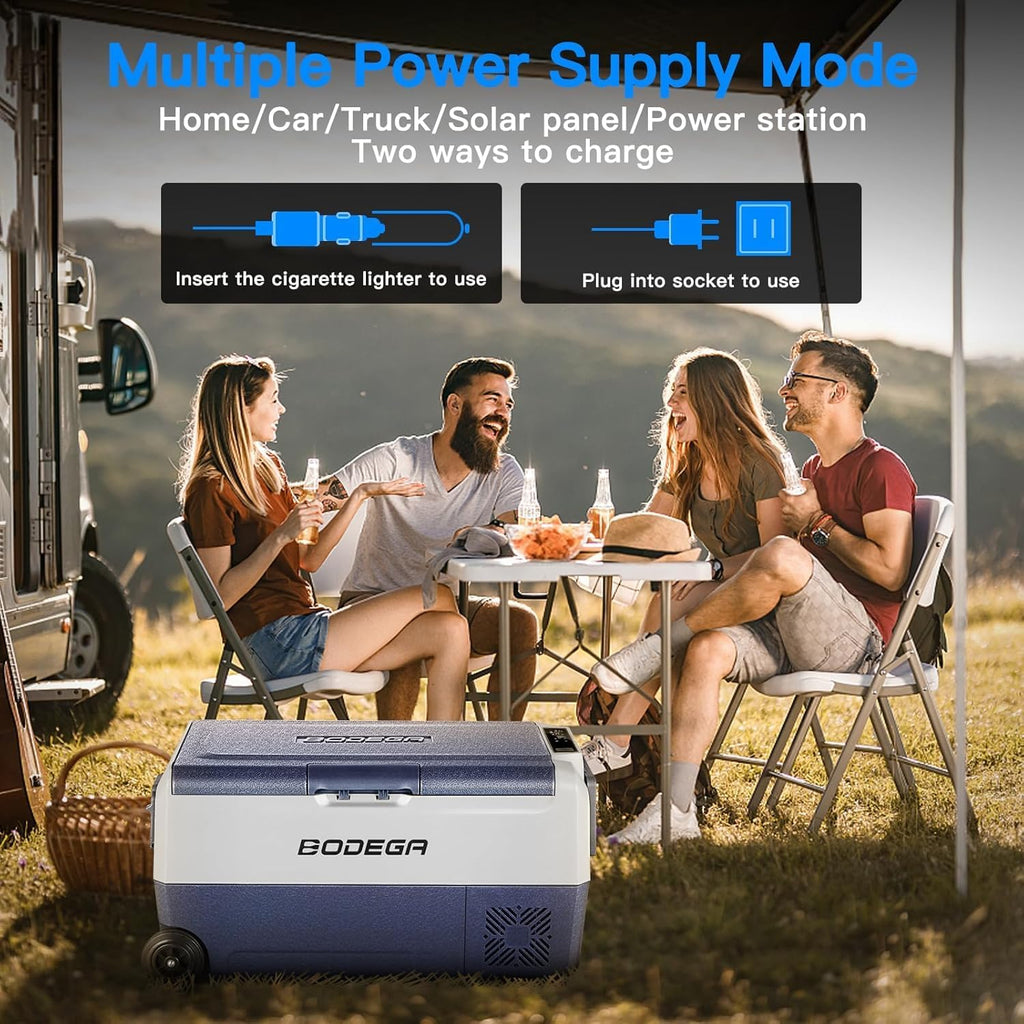 BODEGACOOLER 12 Volt Portable Refrigerator,38 Quart Car Fridge APP Control,36L (-4℉-68℉) Compressor Car Freezer 12/24V DC and 100-240V AC for Travel,Truck RV Camping Boat and Home Use