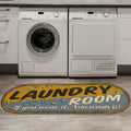 Ottomanson 20" x 59" Oval Laundry Room Rug - Non-Slip Mat for Laundry & Mudroom - Durable, Stain-Resistant, and Easy to Clean - Perfect for High-Traffic Areas - Runner Rug for Entryway, Yellow/Gray