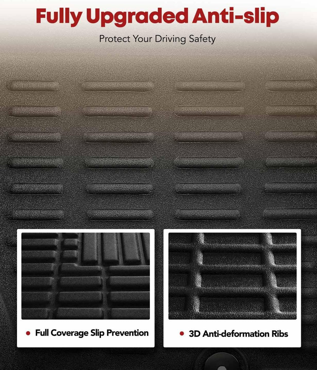 YHTAUTO Automotive All Weather Floor Mats Compatible with Lexus ES350 2013-2018, Car Mats Custom Fit TPE Floor Liners Front & Back Seat, Black, Set of 3