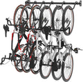 FLEXIMOUNTS 6 Bike Storage Rack, Heavy Duty Wall Mount Hanger for Home & Garage, Holds Up to 300lbs
