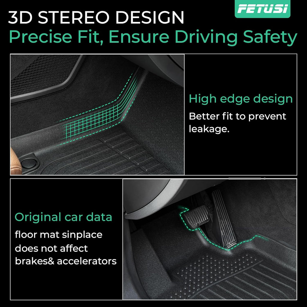 Floor Mats Fit for 2021-2024 2025 Nissan Rogue,Custom Fit TPE All Weather Floor Liner Full Set Rogue Accessories Car Mats Front & Rear 2 Row Mats, Black(NOT Fit Rogue Sport)