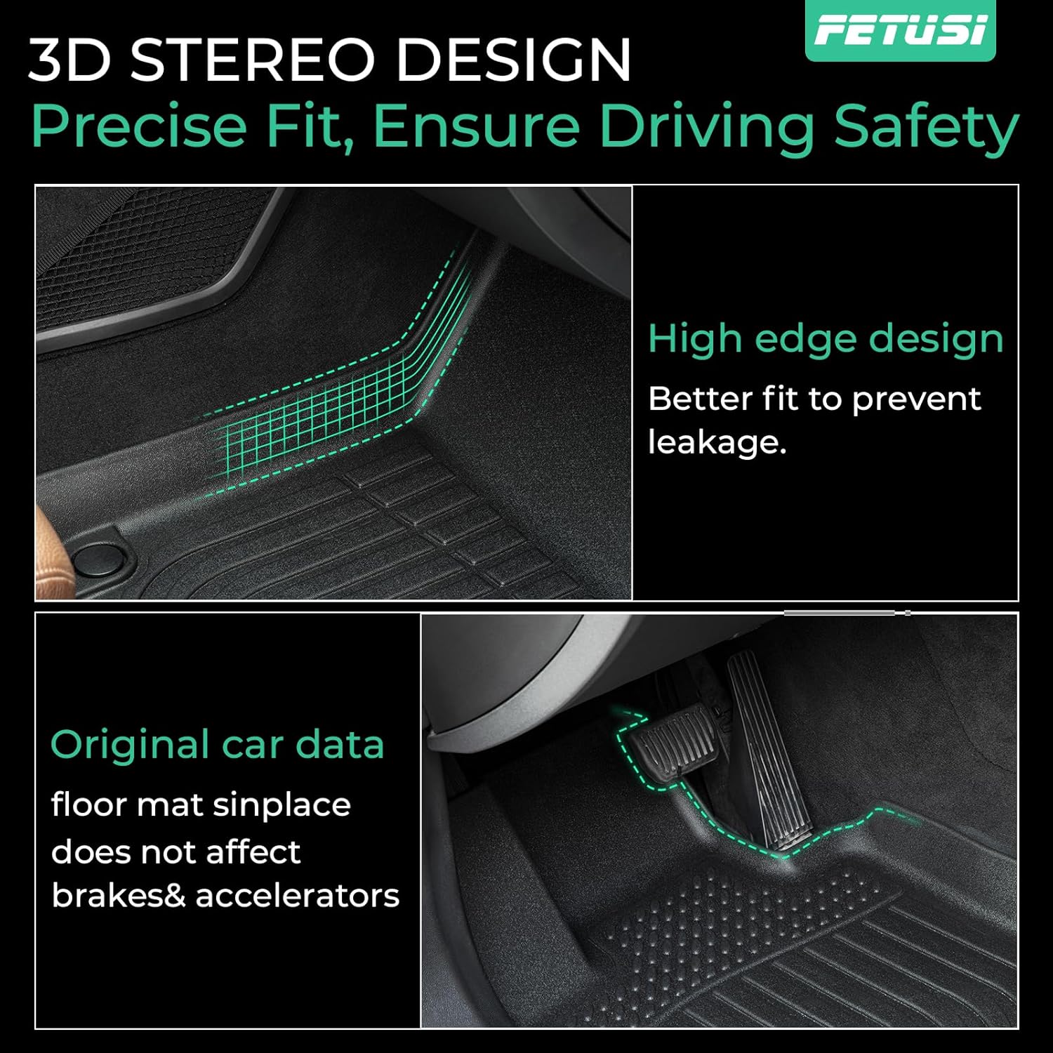 Floor Mats Fit for 2021-2024 2025 Nissan Rogue,Custom Fit TPE All Weather Floor Liner Full Set Rogue Accessories Car Mats Front & Rear 2 Row Mats, Black(NOT Fit Rogue Sport)