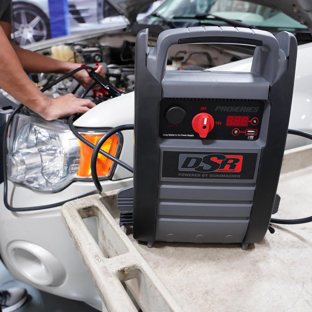 Schumacher Electric DSR ProSeries Car Battery Jump Starter - 2200 Peak Amp 12V Car Starter, Jump Box & Portable Power Station - Digital Display, Heavy-Duty Clamps - DSR165