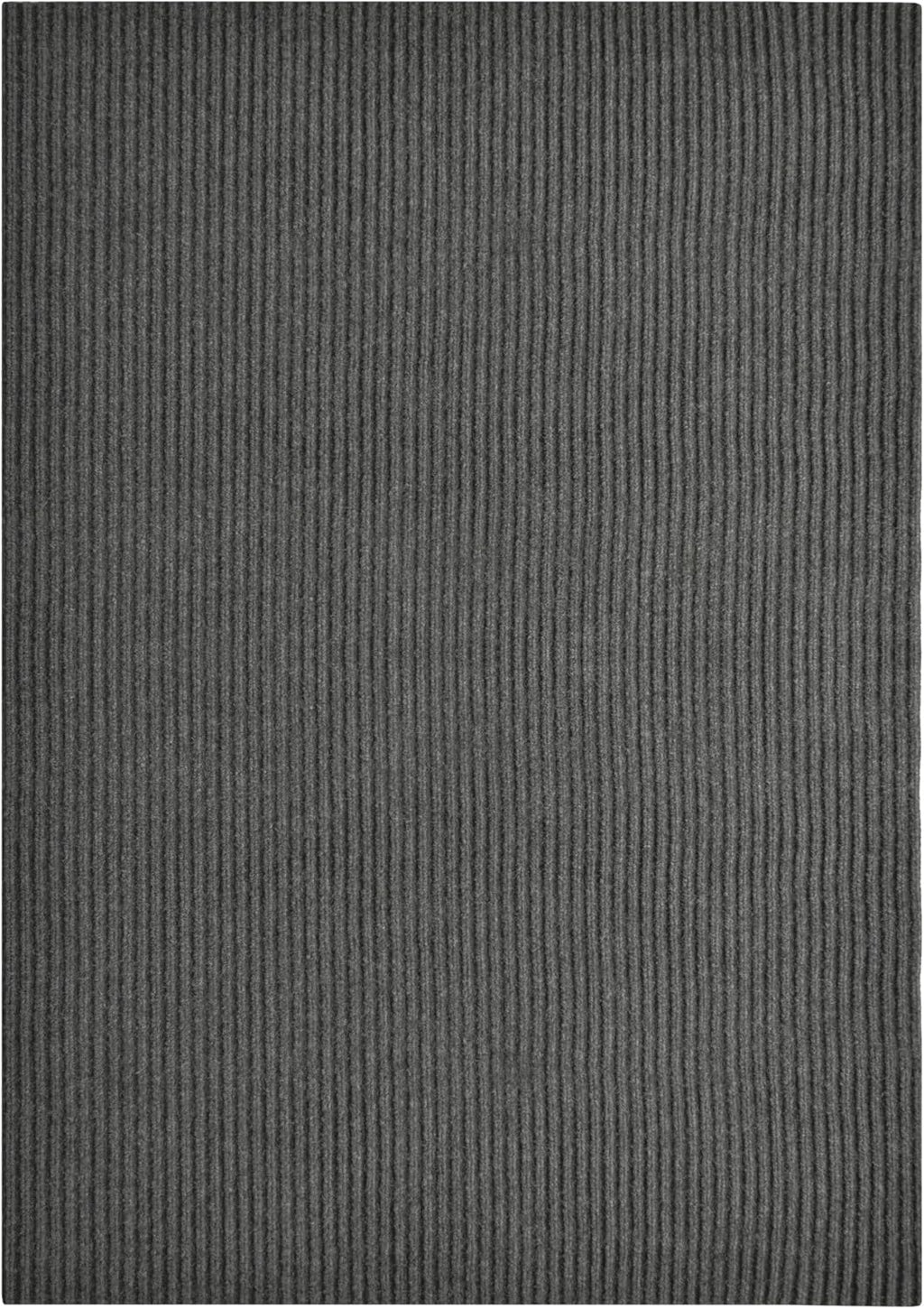 iCustomRug Spartan Weather Warrior Indoor/Outdoor Utility Ribbed Carpet Runner with Non-Slip Thermoplastic Rubber Backing, 3ft X 4ft Charcoal