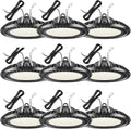 9 Pack 500W LED High Bay Light 72,500LM DLC ETL Listed Industrial Grade UFO Light Dimmable IP65 Waterproof 5000K Commercial Bay Lighting for Warehouse Garage Factory 110V 120V