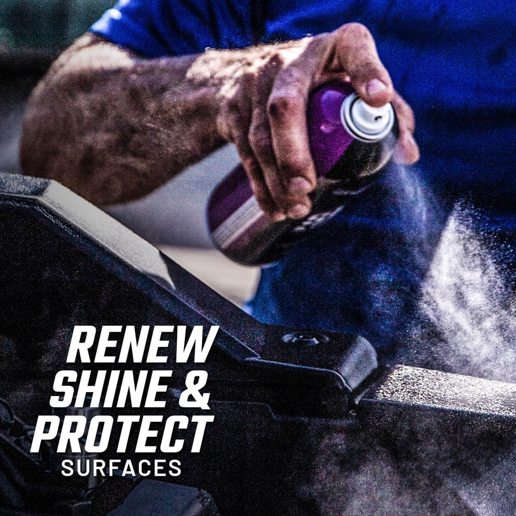 Slick Products Shine & Protectant, Long-Lasting High-Gloss Clear Coat Spray, Renew, Shine, and Protect Plastic, Vinyl, Rubber, Trim, and More (12-Pack)