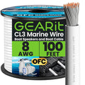 GEARit 8 Gauge Marine Electrical Primary Wire, 8 AWG (100ft) Marine Grade Tinned Copper Oxygen Free for Boat, Automotive, RV, Camper, Trailer
