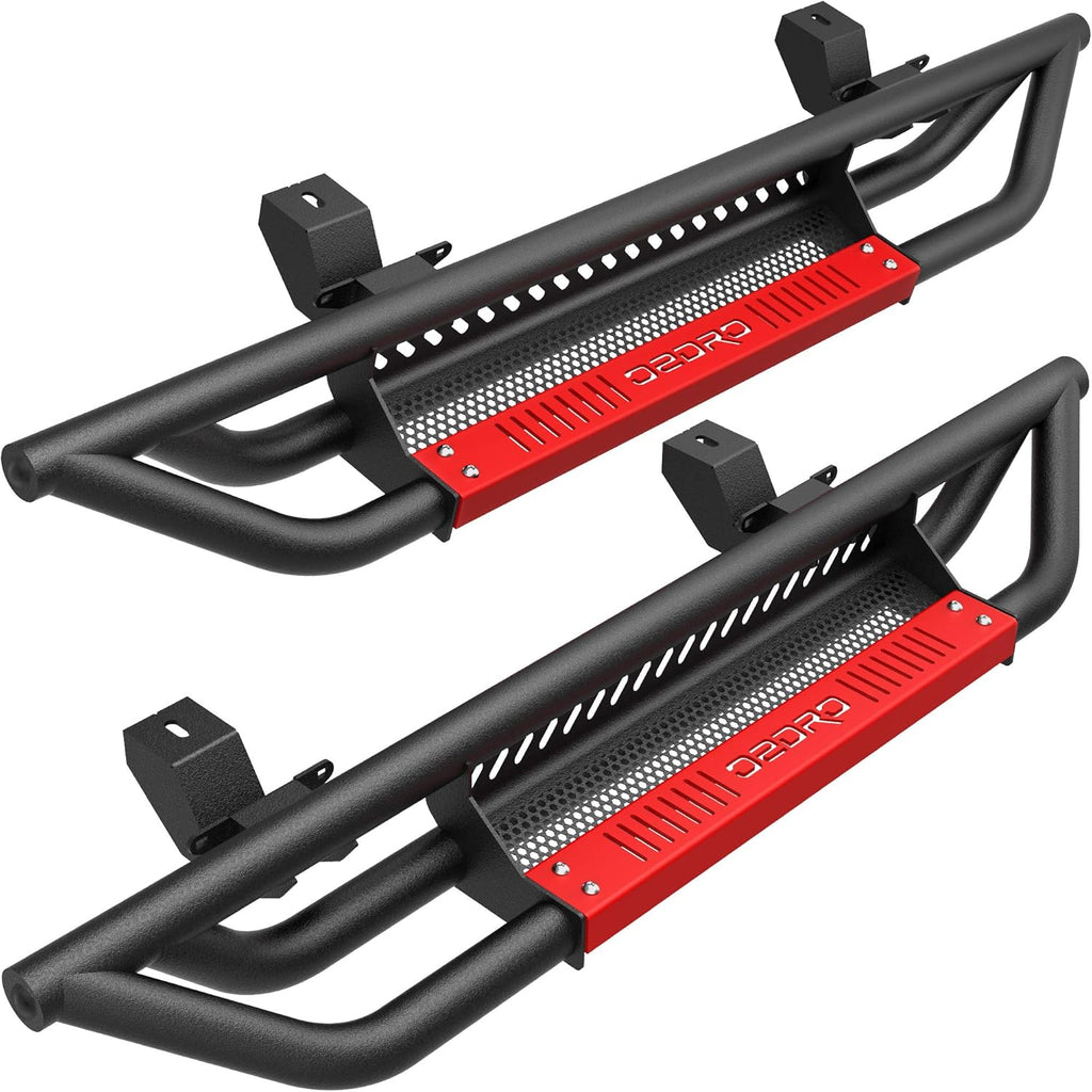 OEDRO 6 inch Running Boards, Drop Side Steps Compatible with 2018-2025 Jeep Wrangler JL 2 Door, All Steel Nerf Bar Paintable Step Plates