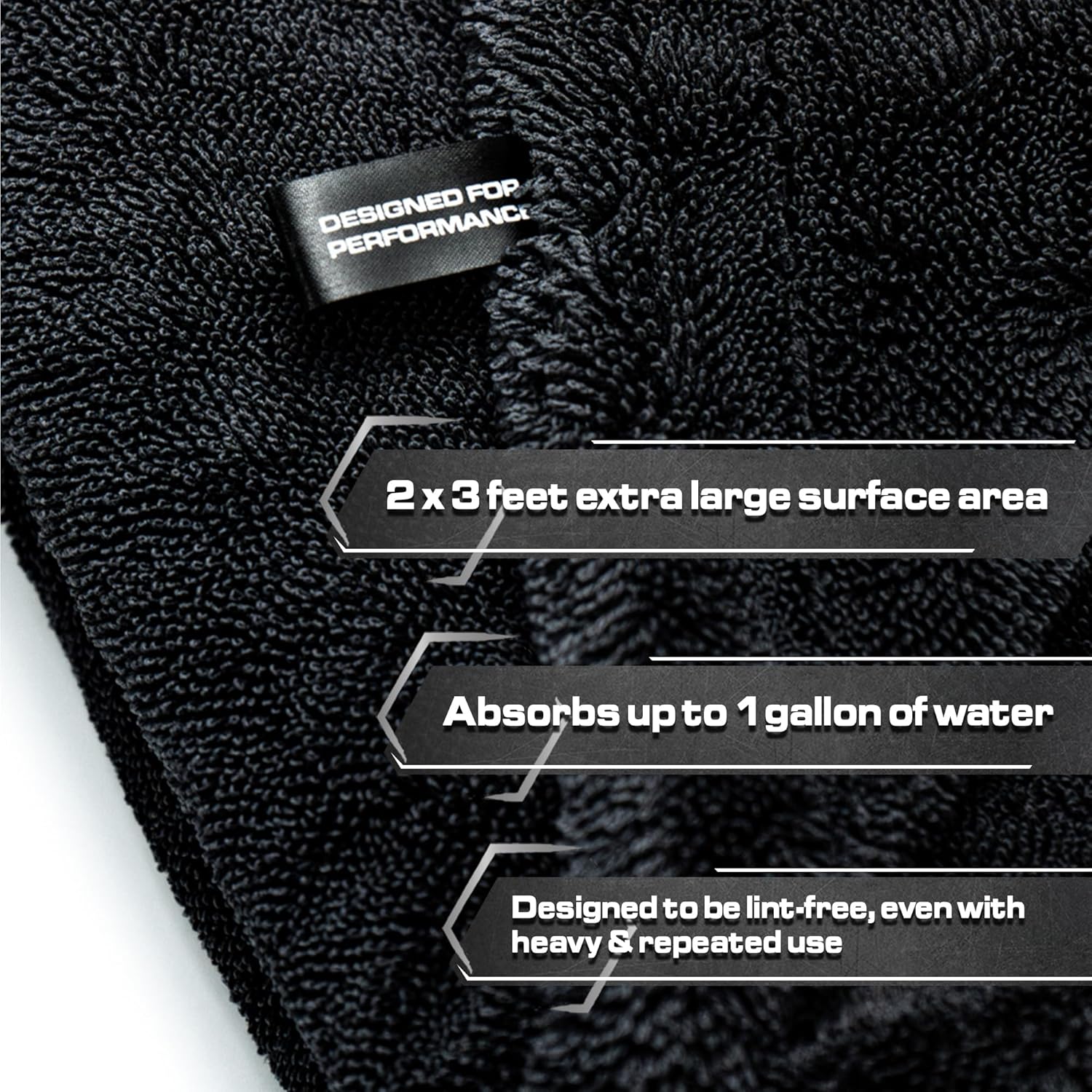 Blackline Car Drying Towel - 2ft x 3ft XL, Popular Pick Among Detailing Pros - 1300 GSM Microfiber - Absorbs Over 8lbs of Water - Leaves No Streaks, Spots or Scratches - Dries an Entire Vehicle