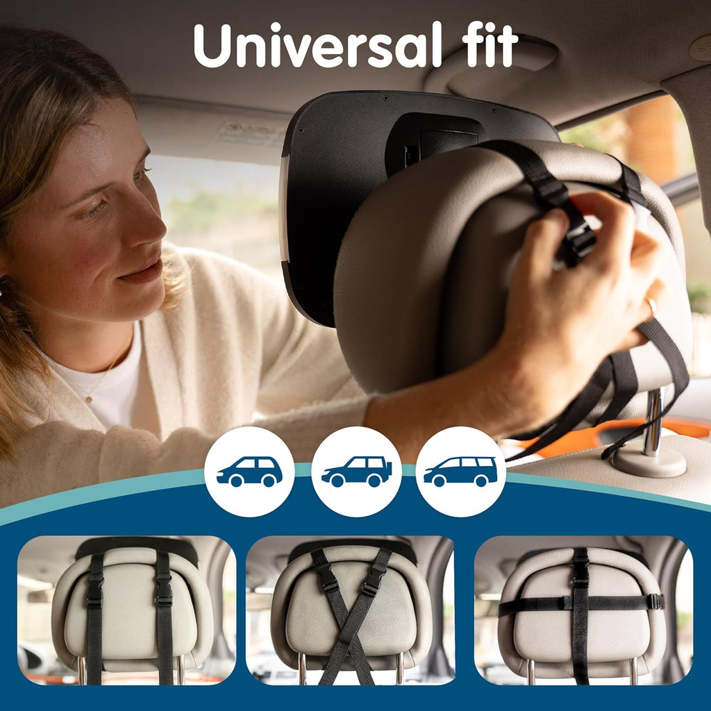 Onco LED Baby Car Mirror with Light - 2 Modes for Day & Night Driving, 100% Shatterproof & Shakeproof Car Mirror for Baby with 360° Rotation
