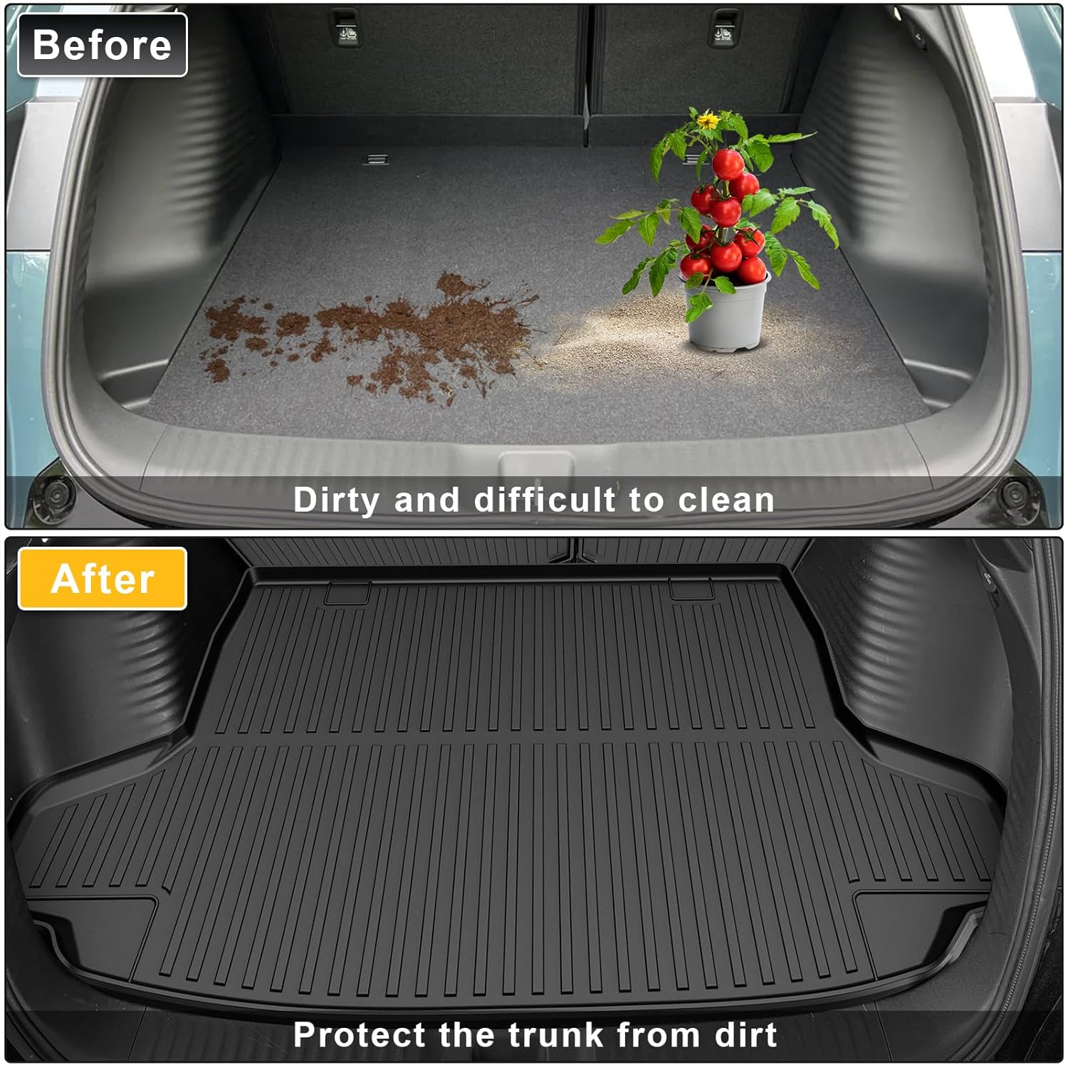 2025 HRV Cargo Liner & Backrest Mat Fit for Honda HR-V HRV 2023 2024 2025 2026 & Acura ADX 2025: All Weather Protection Cargo Mat with 2nd Row Back Seat Protector - TPE Trunk Liner HRV Accessories
