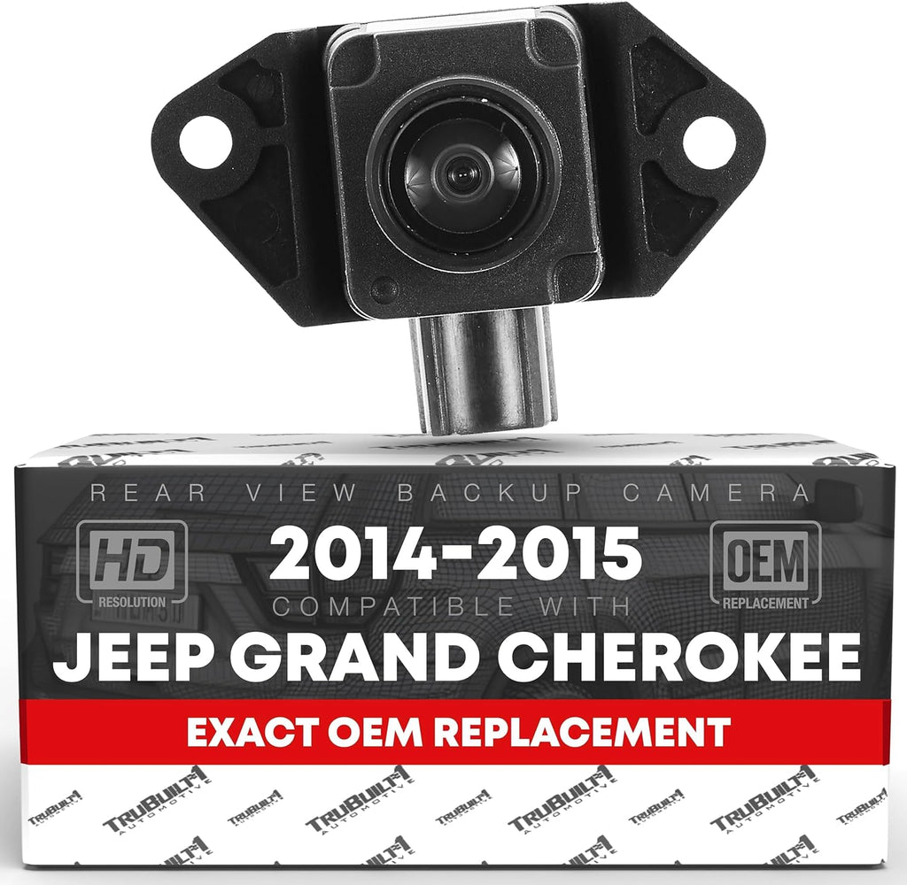 Rear View Backup Camera - Compatible with 2014-2015 Jeep Grand Cherokee - Reverse Park Assist Camera Replacement - OEM 68375333AA, 68137943AD, 68137943AE, 68137943AF, 68137943AG, 68137943AH, 590-071