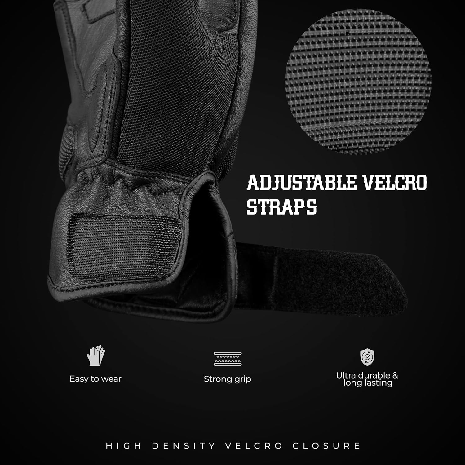 J.A.G. Motorcycle Gloves - Premium Leather Perforated Motorcycle Gloves for Men with Knuckle Protection | Touchscreen Motorbike Riding Gloves