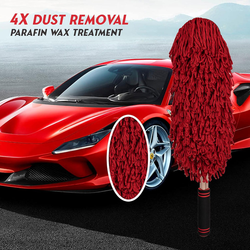 Car Duster Exterior Scratch Free,Soft Car Brush Kit for Car,Truck,SUV,RV and Motorcycle,Wax Cotton Hair With Extendable Handle,Duster for car Cleaning,Dust Pollen Removing,No Lint…